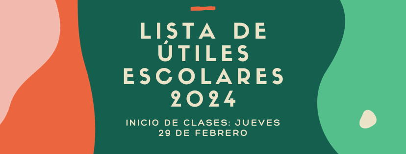 Lista de útiles escolares y Plan lector 2024